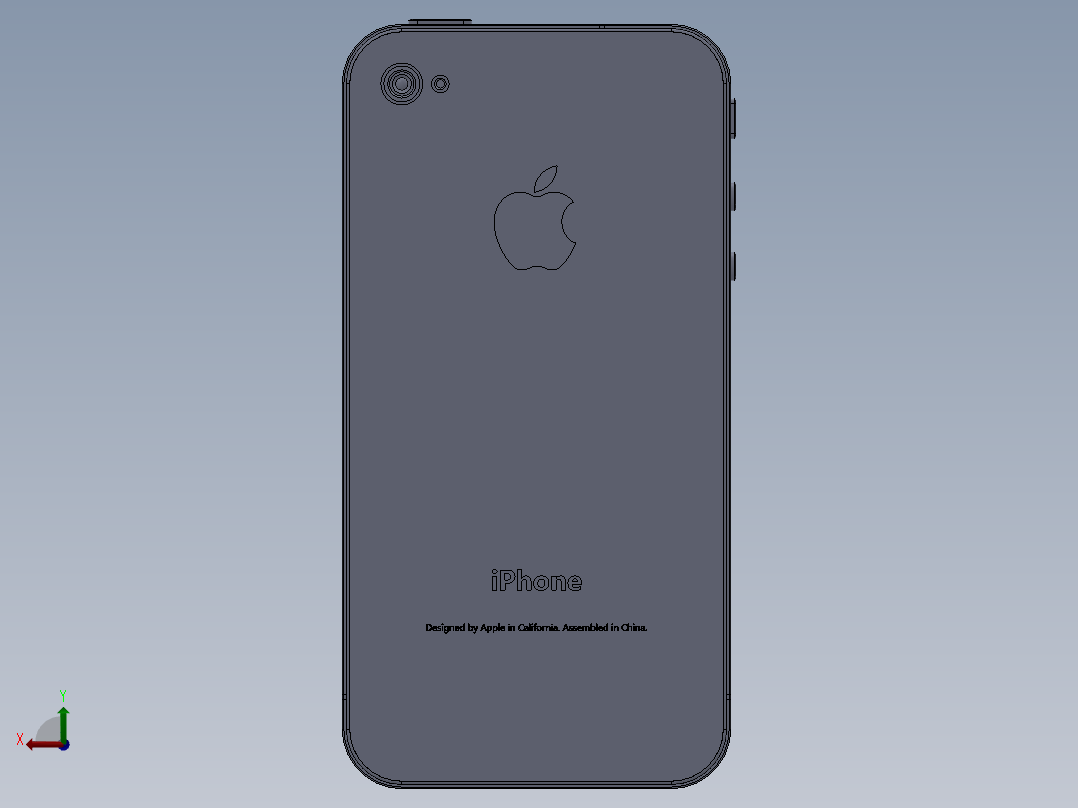 solidworks iphone4模型后视图