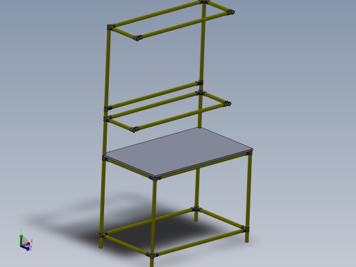 精益管工作台三维图纸方面