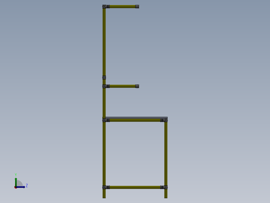 精益管工作台三维图纸方面左视图