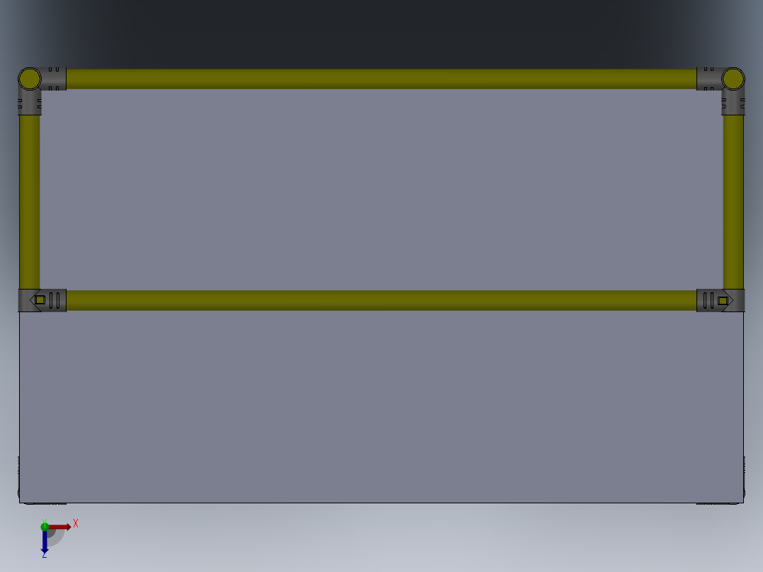 精益管工作台三维图纸方面俯视图