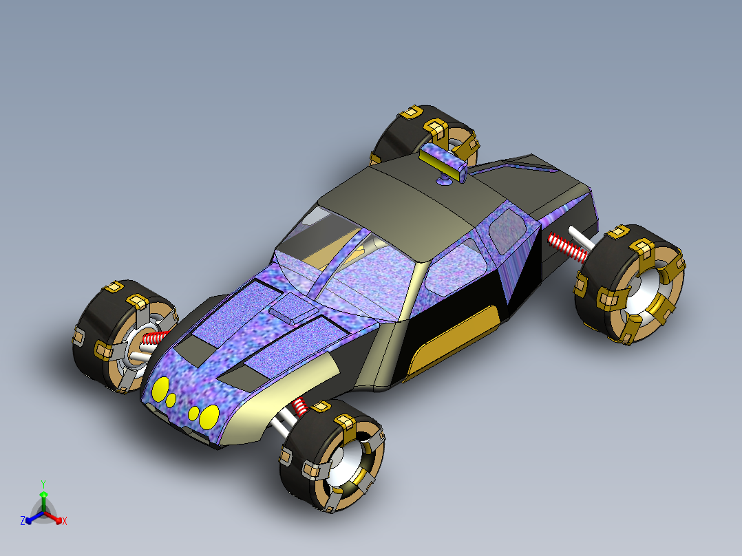 叶鹏飞-模拟探险车正等轴测图