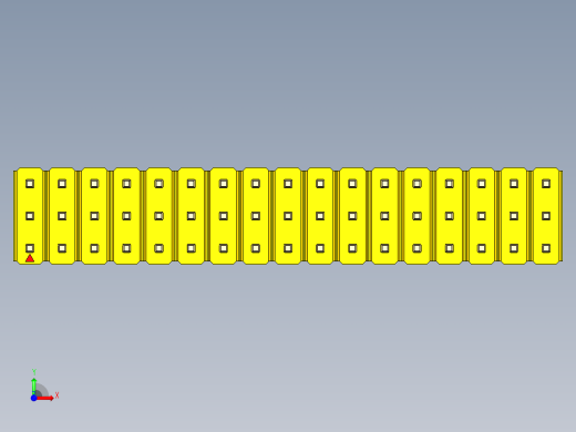 彩色公头100mil（2.54mm）系列-DS1021_yellow_3x17p_100mil_Type1_rev1.0前视缩略图