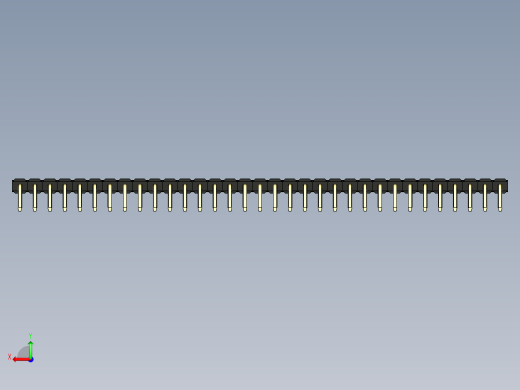 彩色公排针 100mil 2.54mm 系列-DS1022_black_1x33p_100mil_TypeD_rev1.0后视缩略图