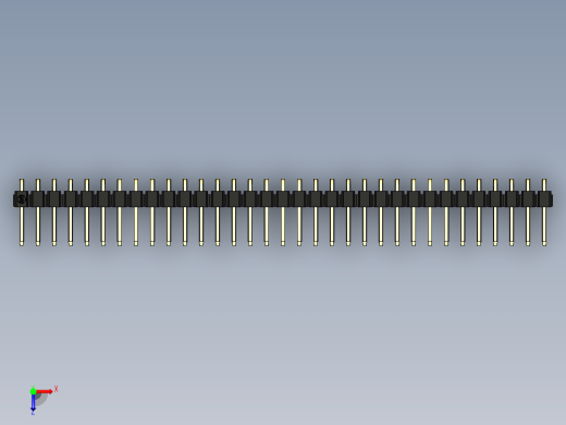 彩色公排针 100mil 2.54mm 系列-DS1022_black_1x33p_100mil_TypeD_rev1.0俯视缩略图