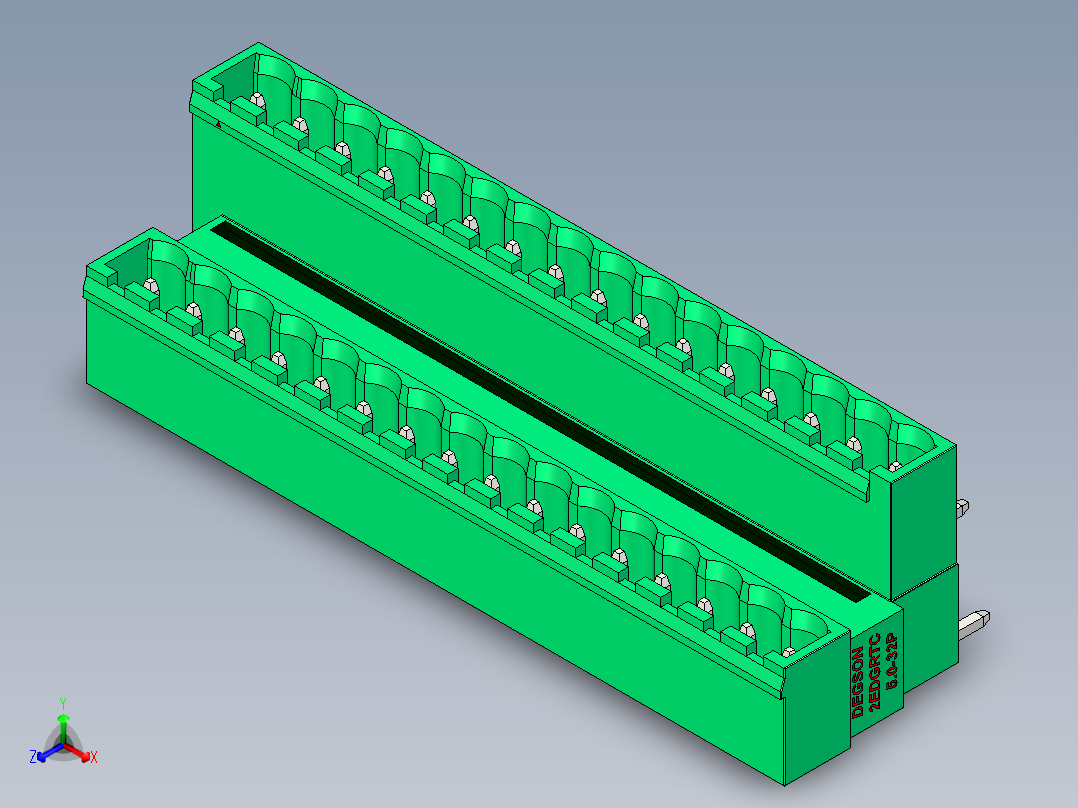 DEGSON 2EDG 系列 5.0mm 可插拔接线端子组-2EDGRTC-5.0-32P-14-00AH主视图