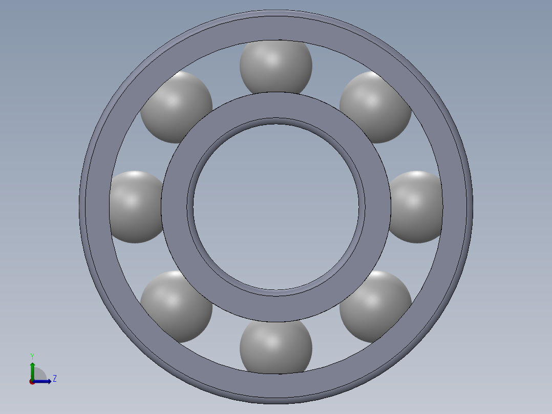 滚珠轴承-SKF BALL BEARING 619-8 8x19x6左视图
