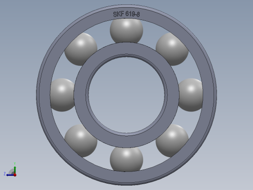 滚珠轴承-SKF BALL BEARING 619-8 8x19x6右视缩略图