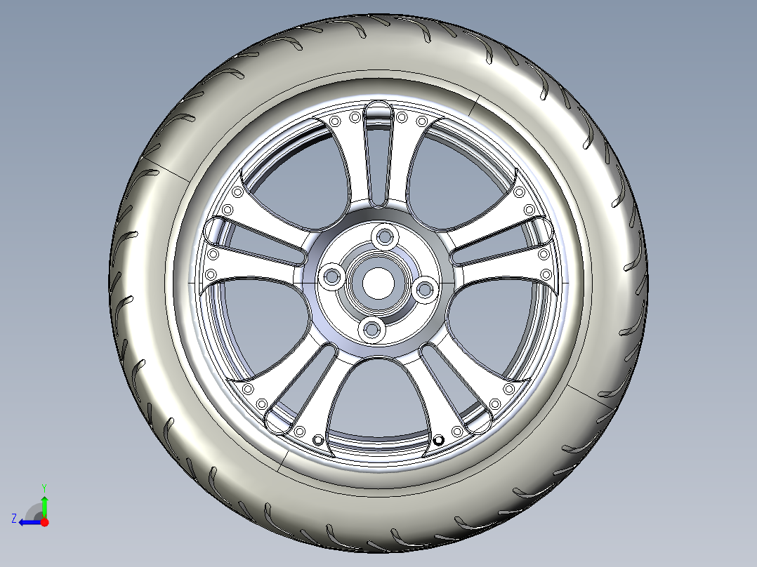195-50-R15车轮和轮胎总成15英寸轮辋右视图