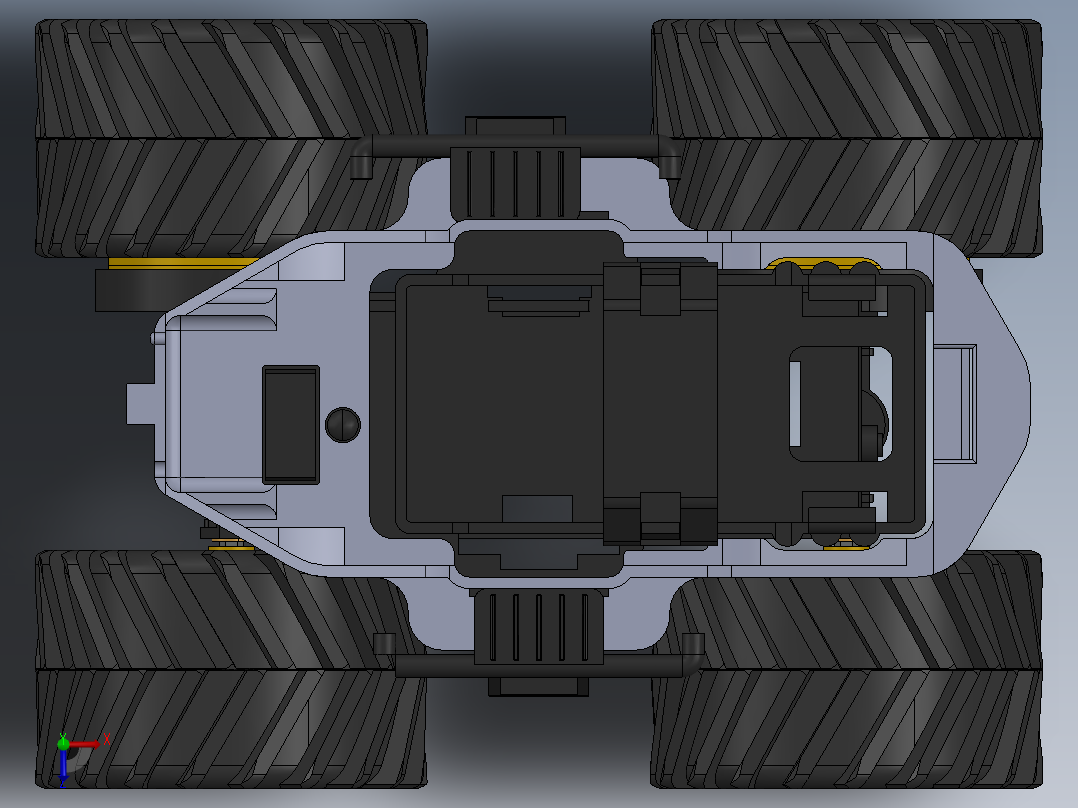 TAMIYA迷你四轮驱动遥控模型车俯视图