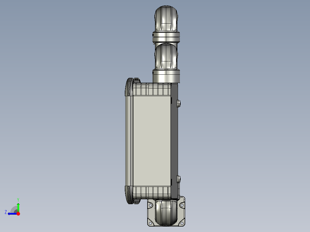 向下垂直墙座+转角+转角+中间连接器+90度箱体连接器+控制箱右视图