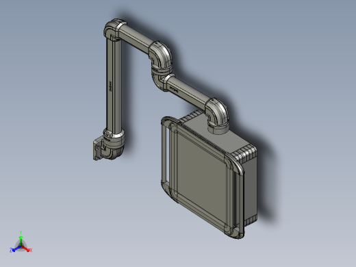 向下垂直墙座+转角+转角+中间连接器+90度箱体连接器+控制箱正等轴测缩略图