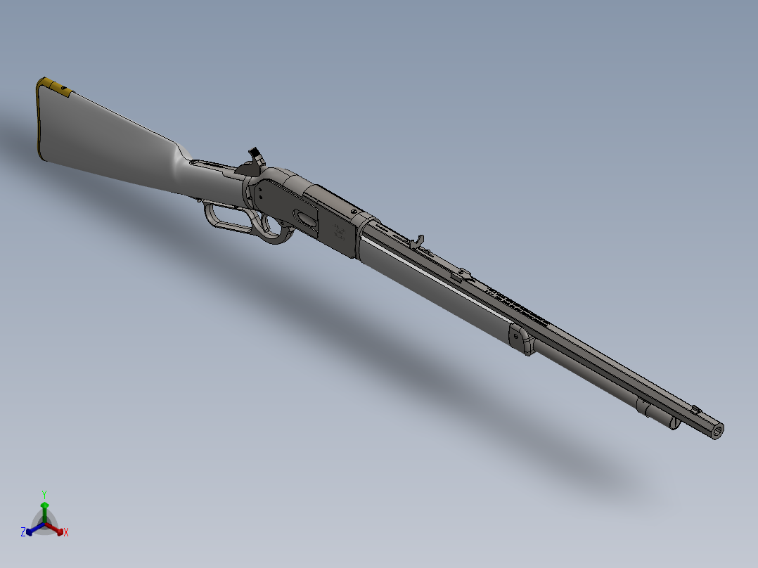 温彻斯特1876卡宾枪正等轴测图