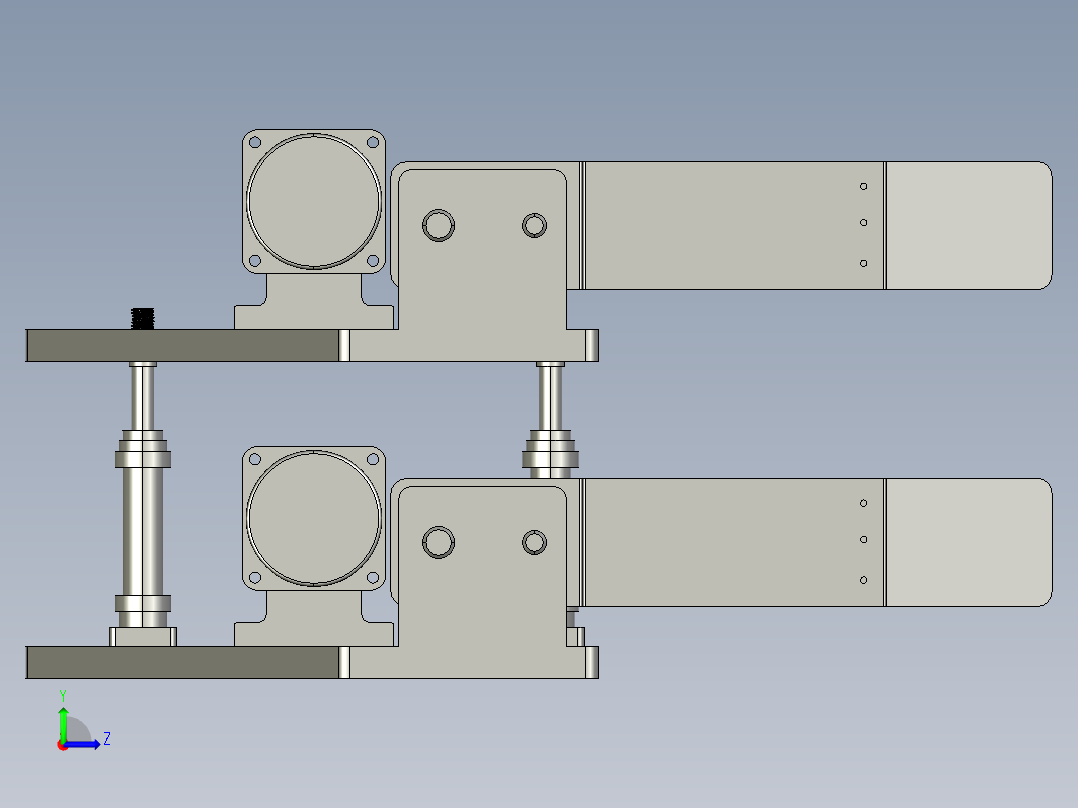 气缸驱动爬杆机器人的设计含三维左视图