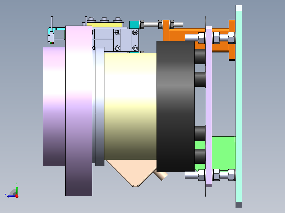 振动盘 外直径300 带直线送料器 200逆右视图