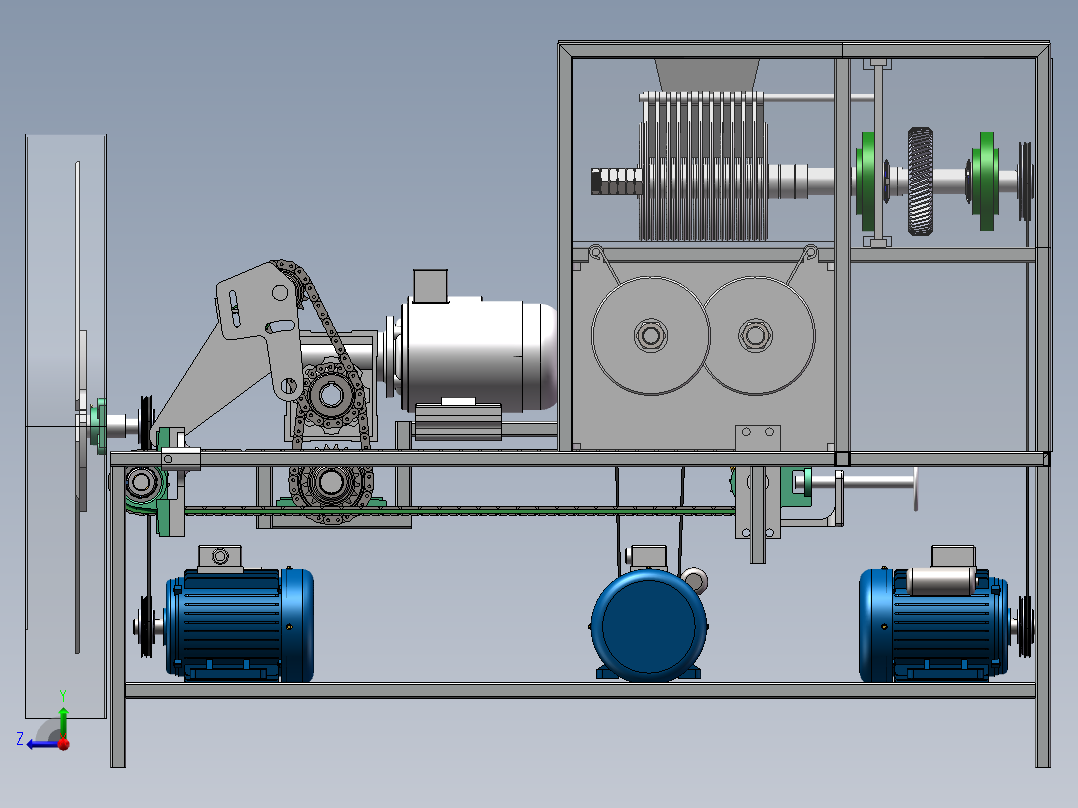 小型多功能切菜机的设计右视图
