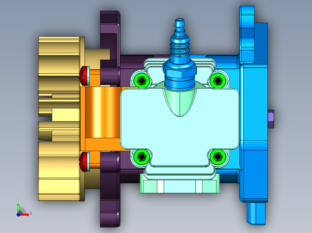 三轮车通用机头发动机前视图