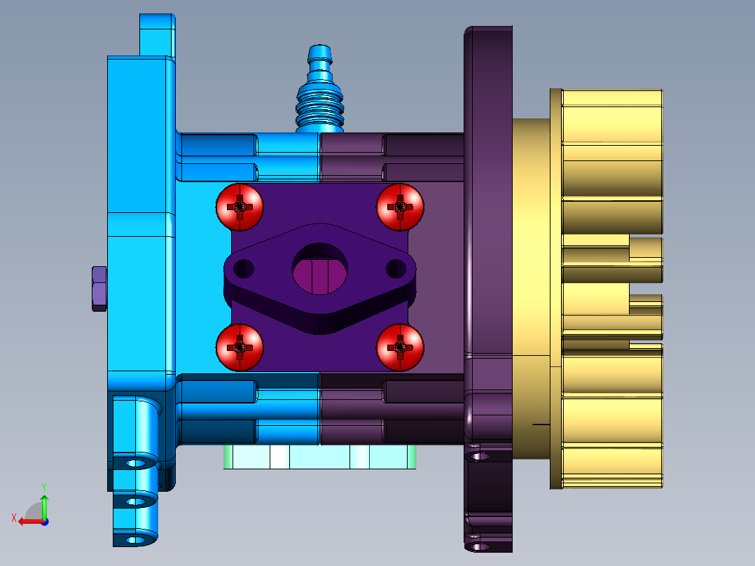 三轮车通用机头发动机后视图