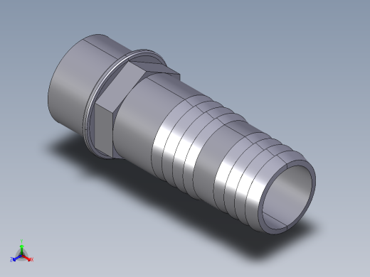 25AFV BSP软管接头的阳螺纹端正等轴测缩略图