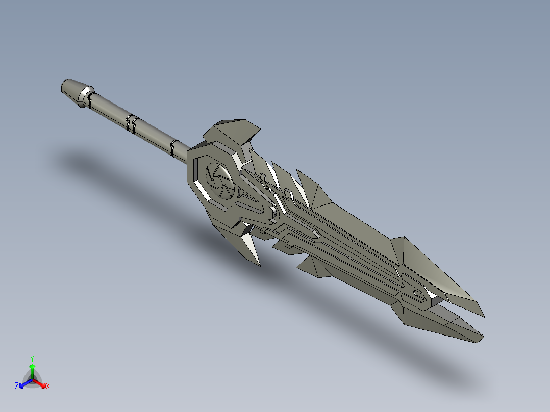 剑、宝剑(165)正等轴测图