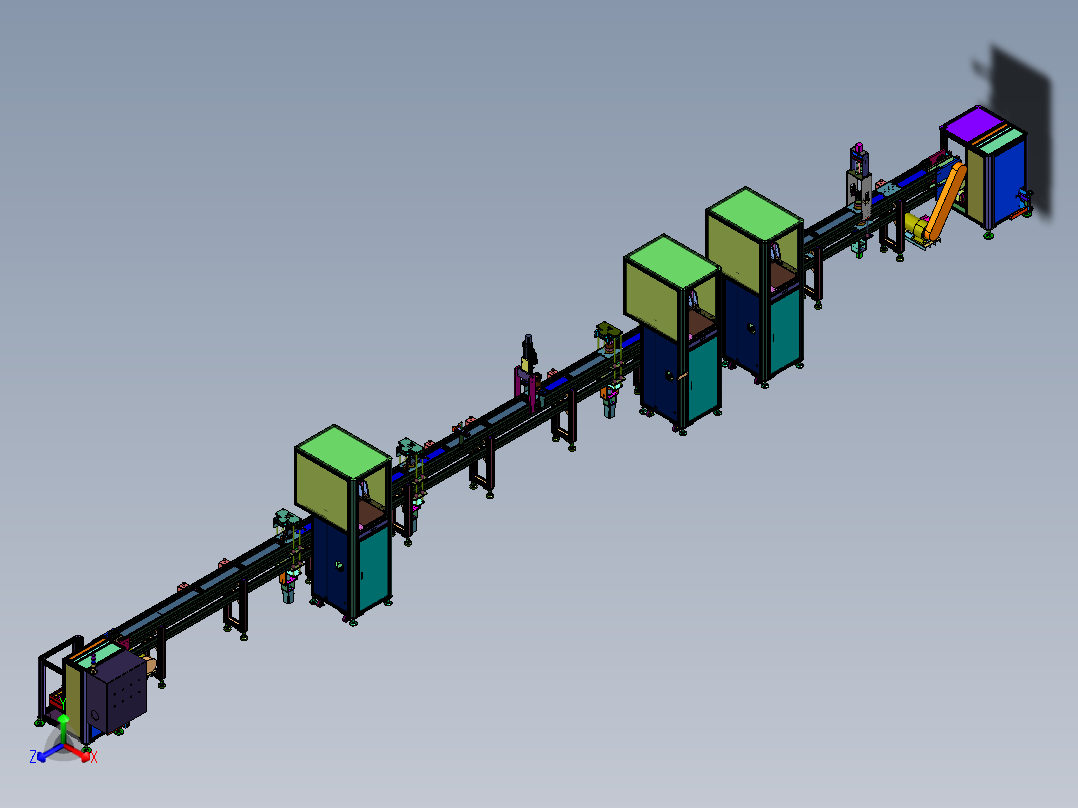 自动点胶自动锁螺丝压合产线后视图