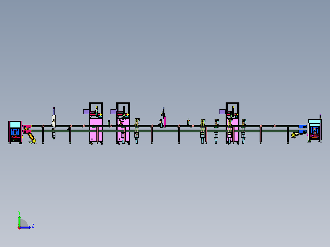 自动点胶自动锁螺丝压合产线左视图