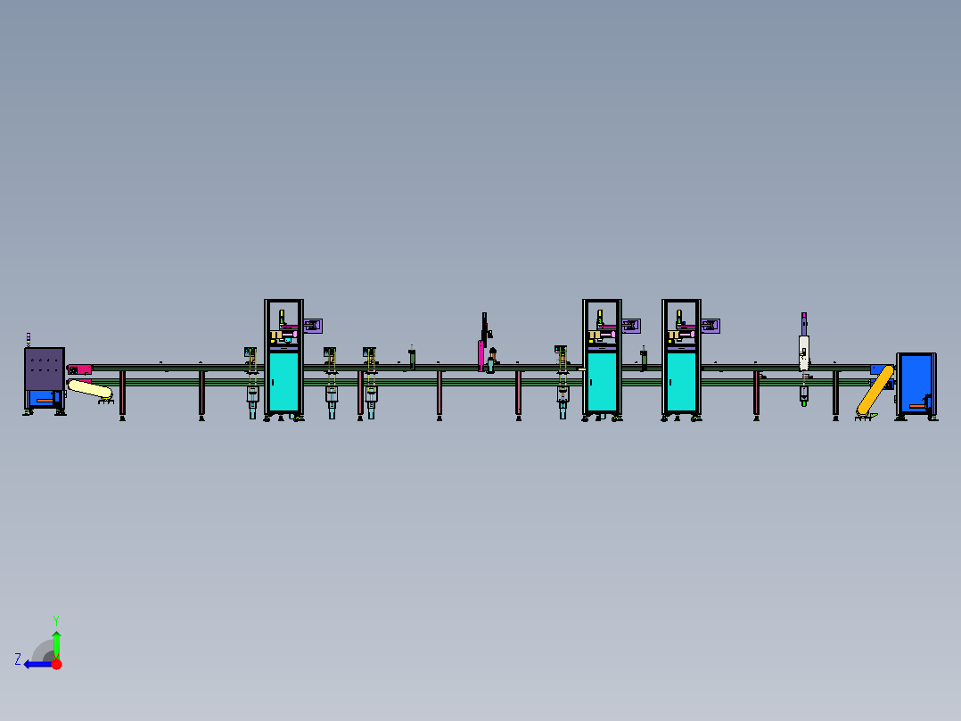 自动点胶自动锁螺丝压合产线右视图