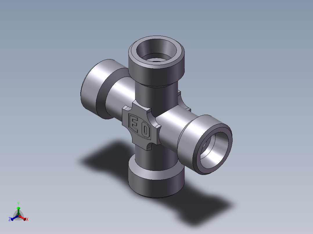 XC+XD 四通接头、XD-20正等轴测图