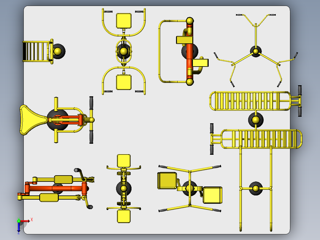 健身器材(17)俯视图