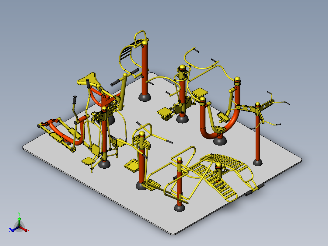 健身器材(17)正等轴测图