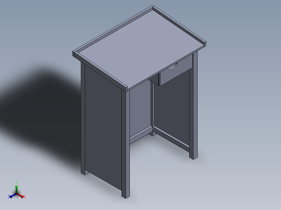 控制台 操作台podium-table-1831-模型格式为 sw正等轴测图
