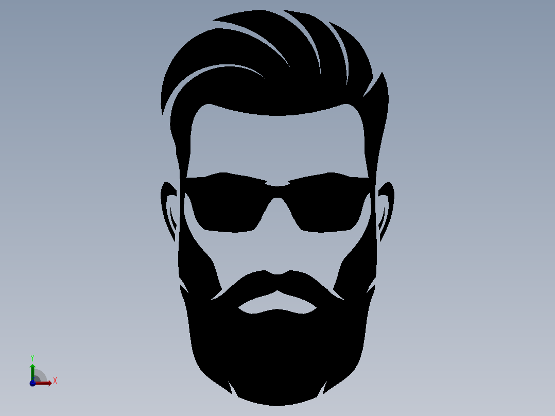 胡须标志12前视图