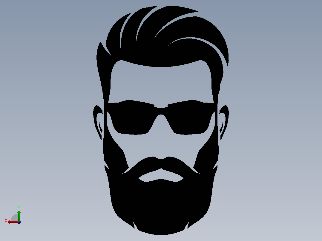 胡须标志12后视图