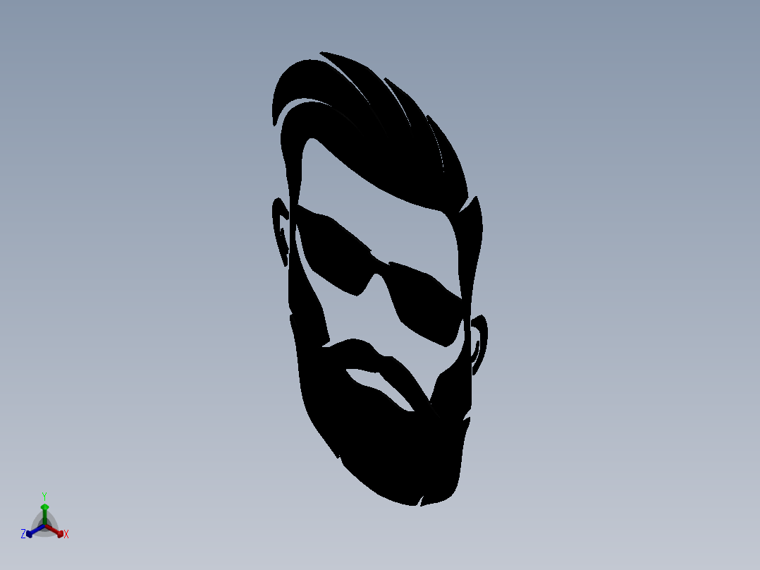 胡须标志12正等轴测图