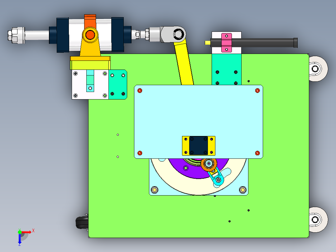 滤清器金属壳封边机俯视图