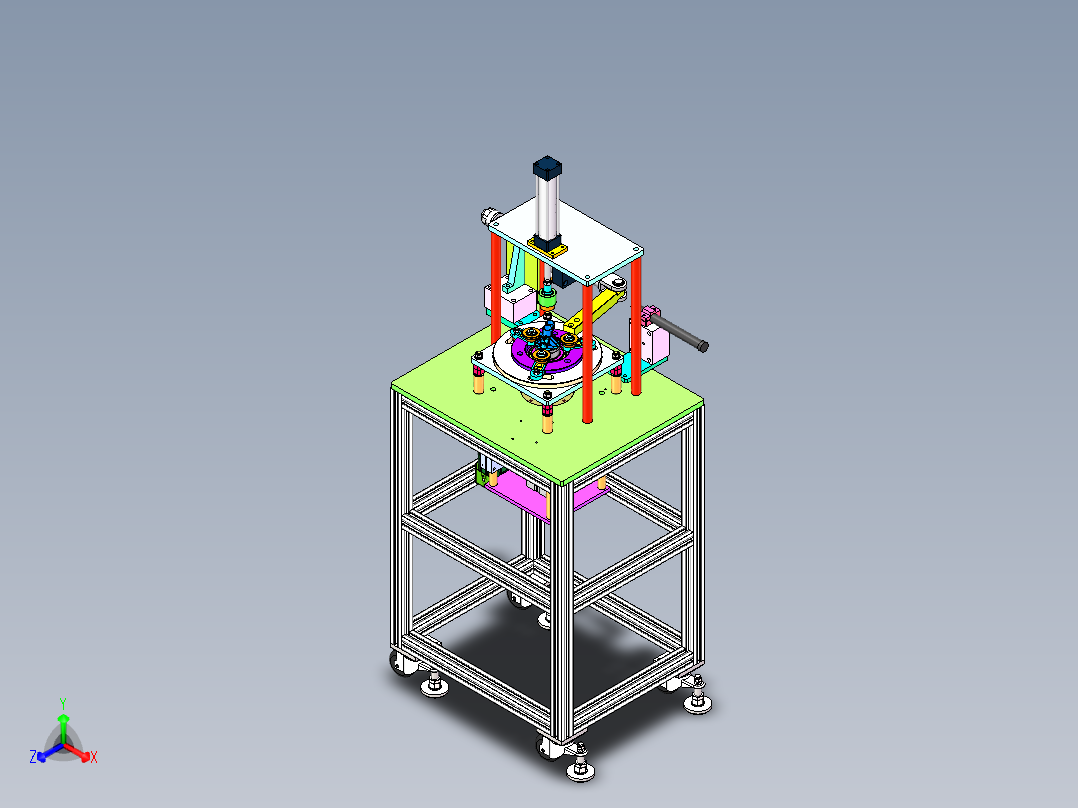 滤清器金属壳封边机正等轴测图