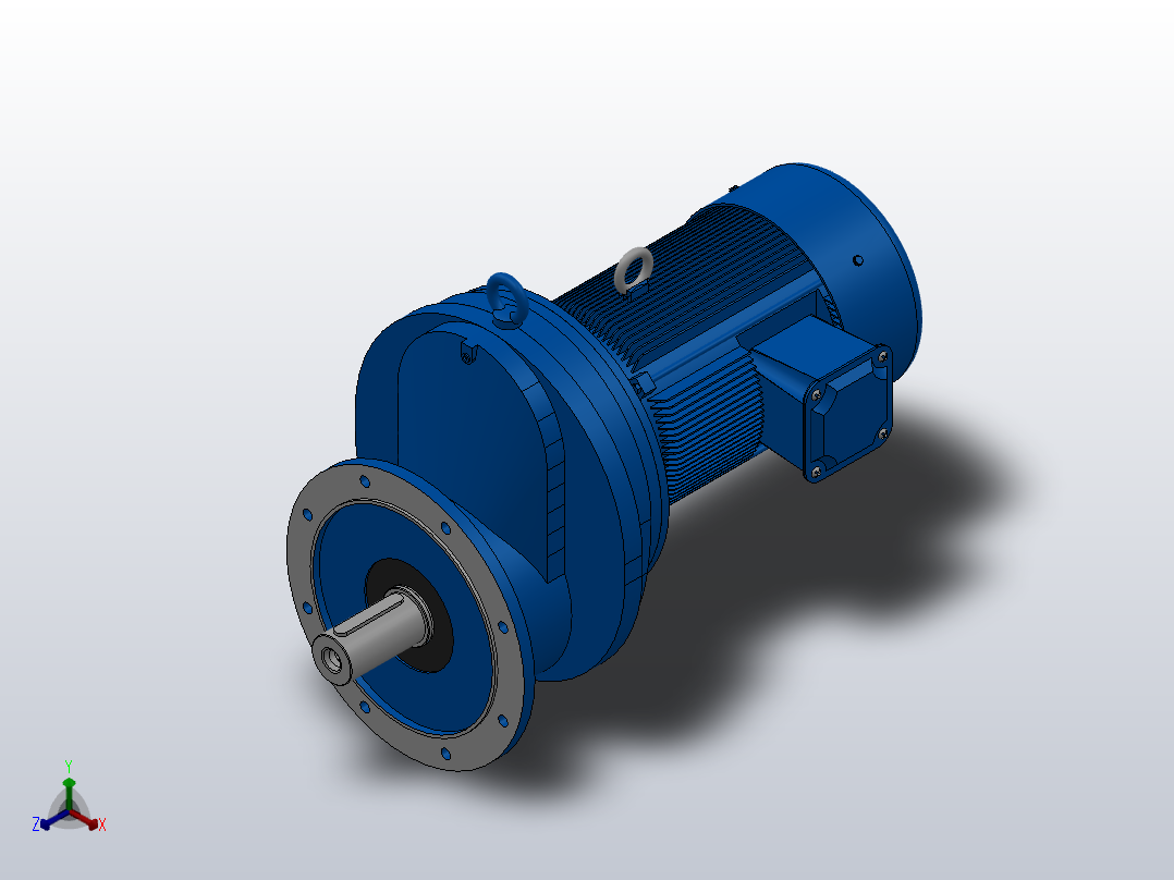 RXF127法兰轴伸式安装斜齿轮减速机RX127-Y11-4P-160M-M1-0°-Φ450主视图