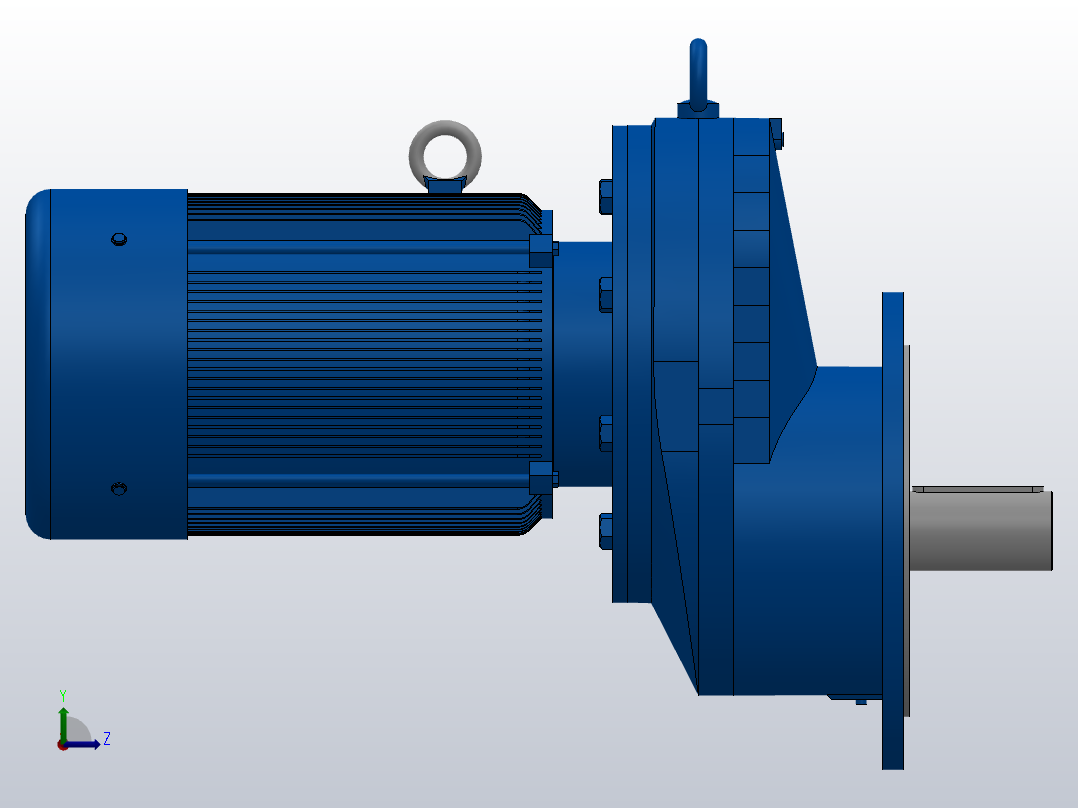 RXF127法兰轴伸式安装斜齿轮减速机RX127-Y11-4P-160M-M1-0°-Φ450左视图