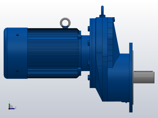 RXF127法兰轴伸式安装斜齿轮减速机RX127-Y11-4P-160M-M1-0°-Φ450左视缩略图