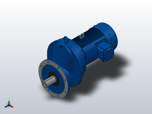 RXF127法兰轴伸式安装斜齿轮减速机RX127-Y11-4P-160M-M1-0°-Φ450正等轴测缩略图