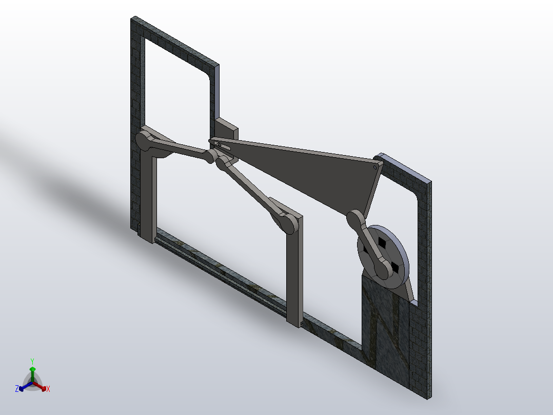 闭门器门正等轴测图