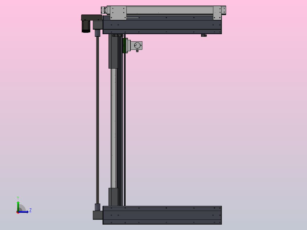 同步带伺服两轴喷墨机构左视图