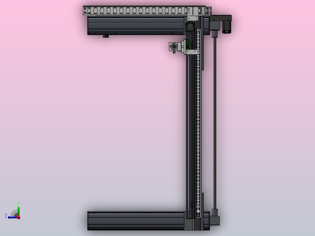 同步带伺服两轴喷墨机构右视图