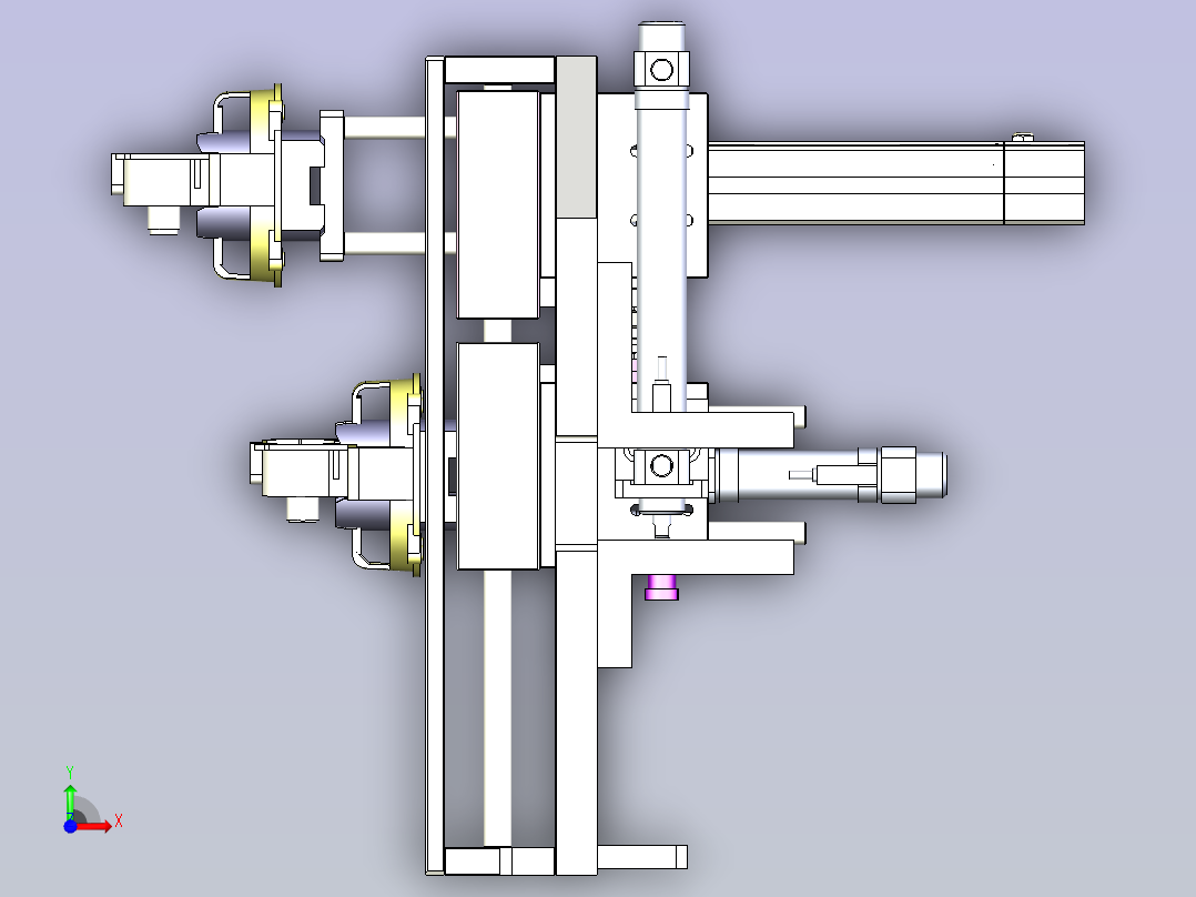 复杂夹取料搬运结合总结构图3D模型前视图