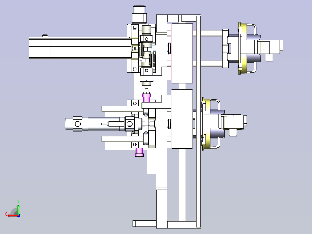 复杂夹取料搬运结合总结构图3D模型后视图