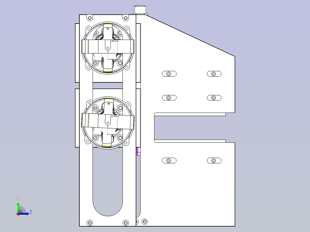 复杂夹取料搬运结合总结构图3D模型左视图
