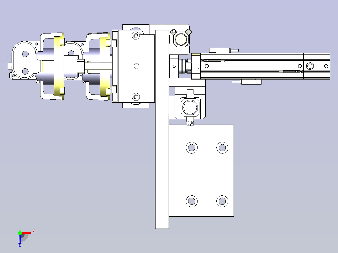 复杂夹取料搬运结合总结构图3D模型俯视图