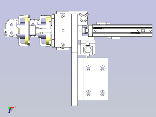 复杂夹取料搬运结合总结构图3D模型俯视缩略图