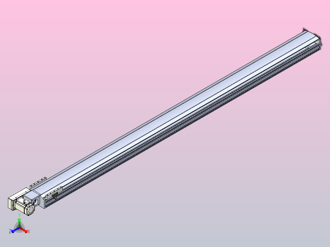 皮带直线轴半封闭可选导轨TPA-HNB-175D-140-L2500-ML-Y-P75-N3正等轴测图