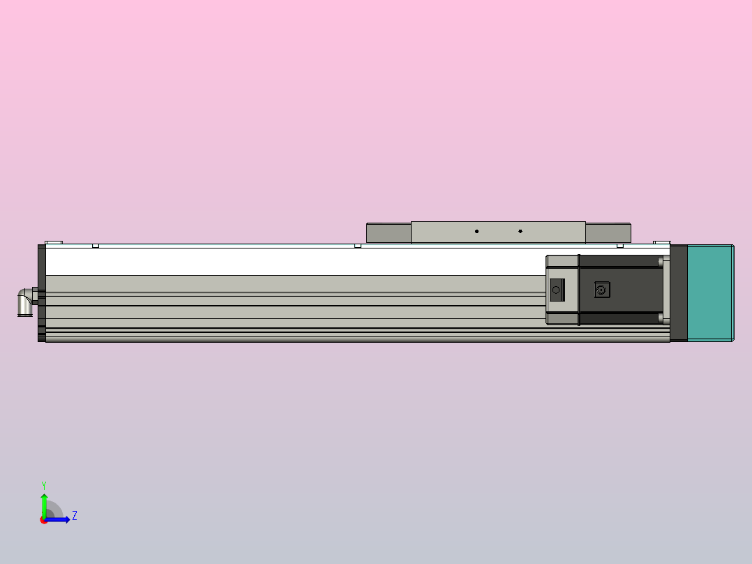 300毫米行程的直线运动和右电机XNTD22-BR-300左视图