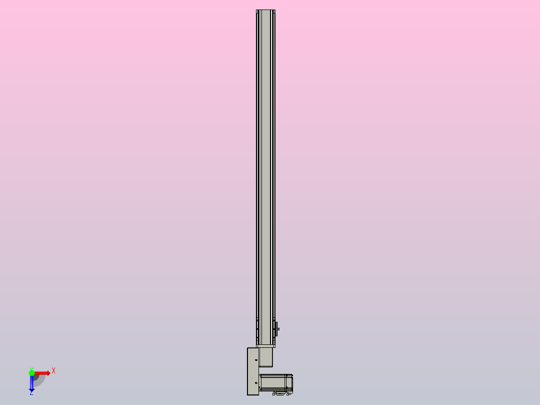 皮带直线轴半封闭可选导轨TPA-HNB-65S-90-L1000-ML-Y-P10-N3俯视图